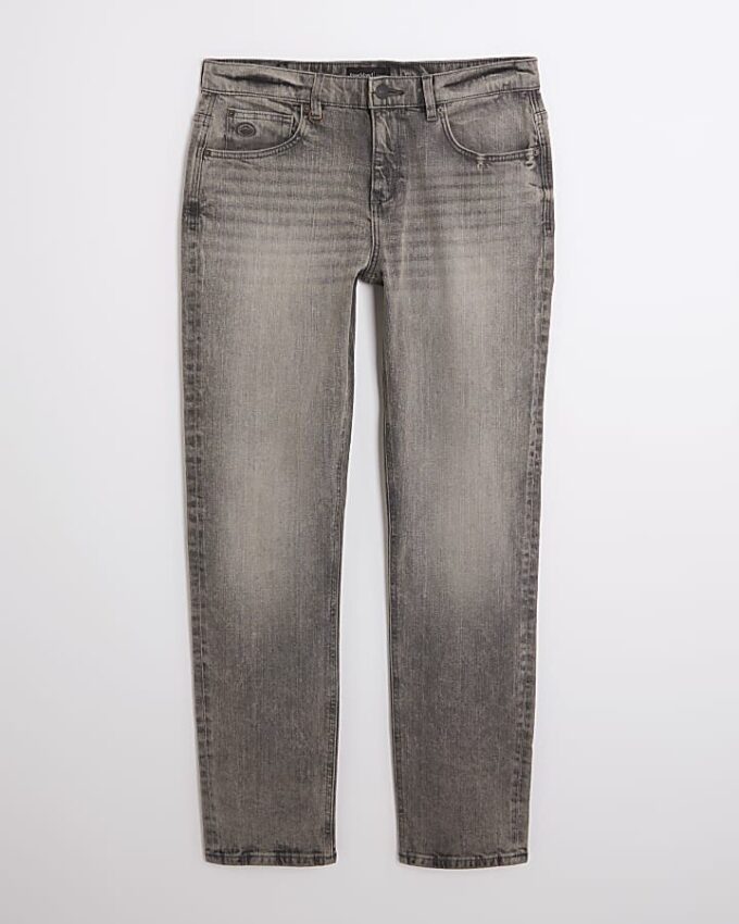 Grå slim fit-jeans Grå slim fit-jeans