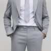 Grå slim fit-kostymbyxor