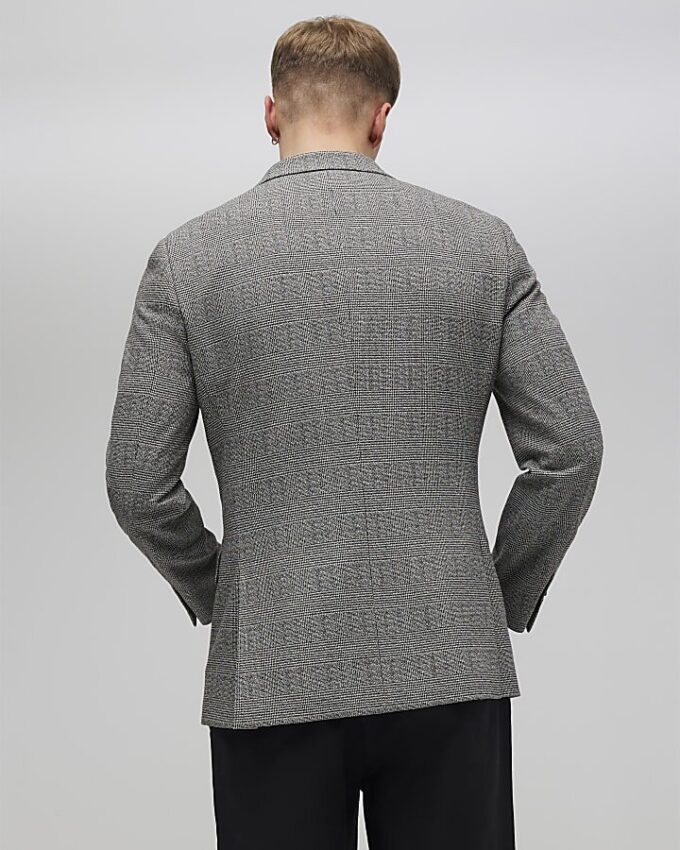 Grå slim fit-kostymjacka