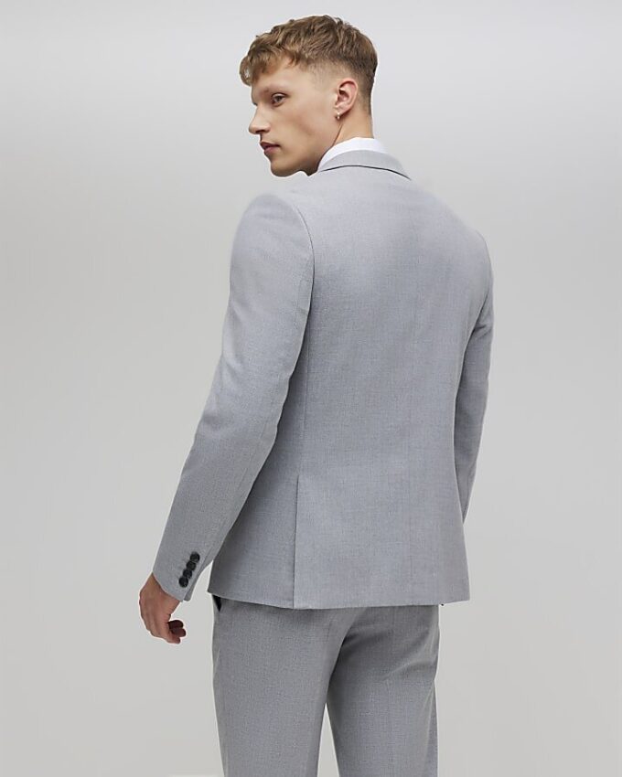 Grå slim fit-kostymjacka