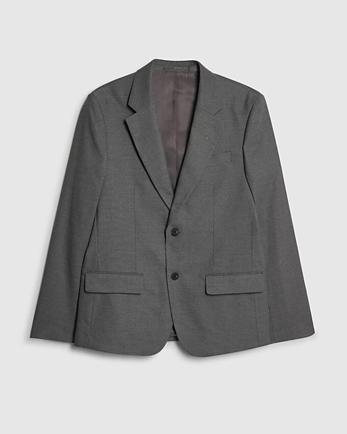 Grå slim fit-kostymjacka