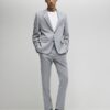 Grå slim fit-kostymjacka med struktur Grå slim fit-kostymjacka med struktur