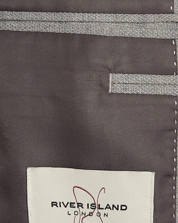 Grå slim fit-kostymjacka med struktur Grå slim fit-kostymjacka med struktur
