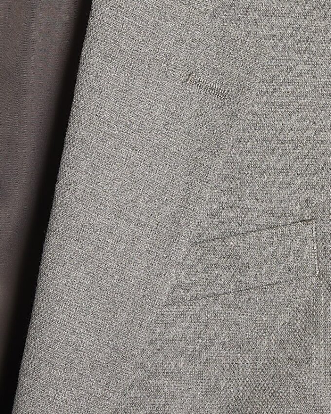 Grå slim fit-kostymjacka med struktur Grå slim fit-kostymjacka med struktur