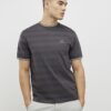 Grå Slim Fit Luminis Badge Stripe T-shirt