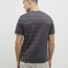 Grå Slim Fit Luminis Badge Stripe T-shirt