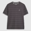 Grå Slim Fit Luminis Badge Stripe T-shirt