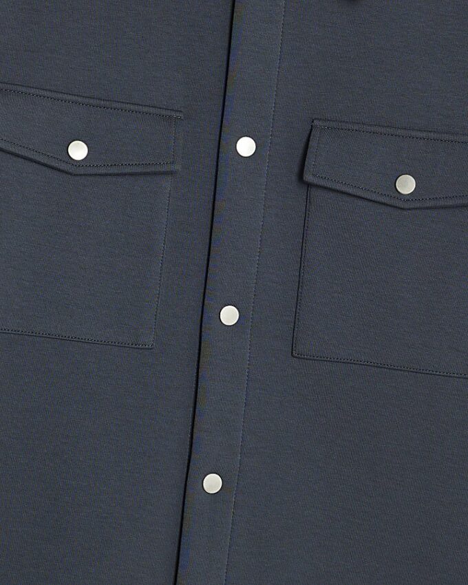 Grå slim fit-skjorta med krage