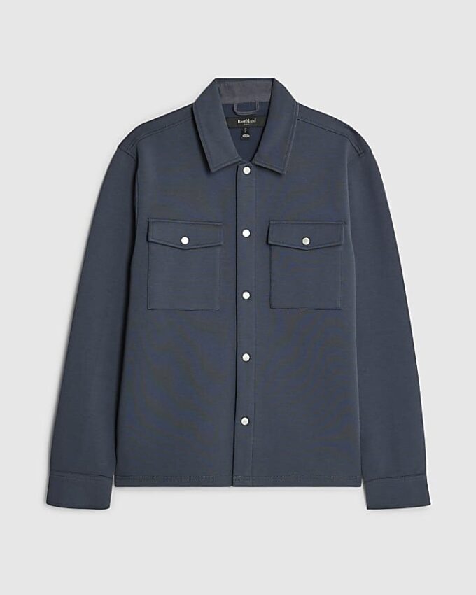 Grå slim fit-skjorta med krage