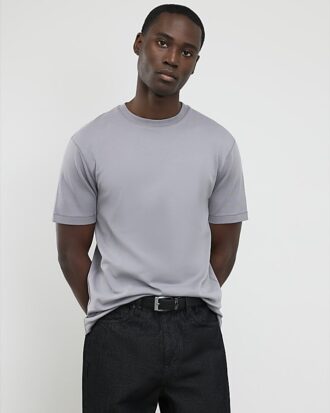Grå slim fit-T-shirt
