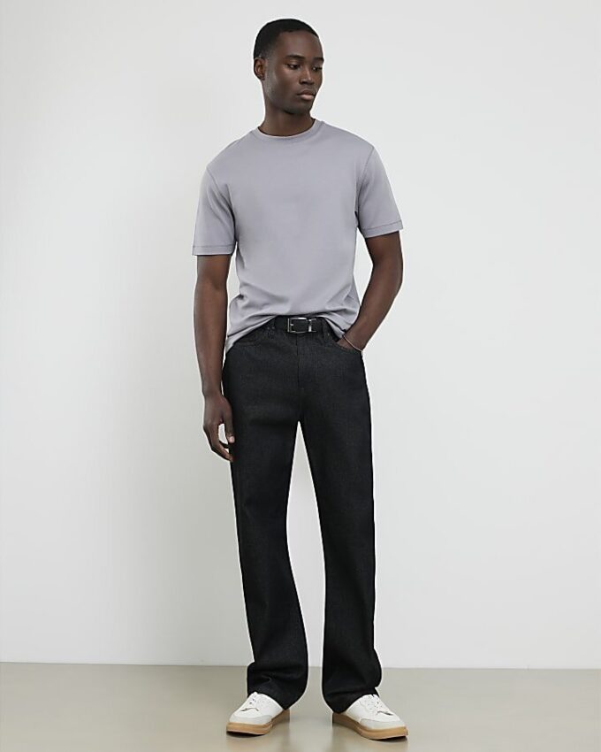 Grå slim fit-T-shirt