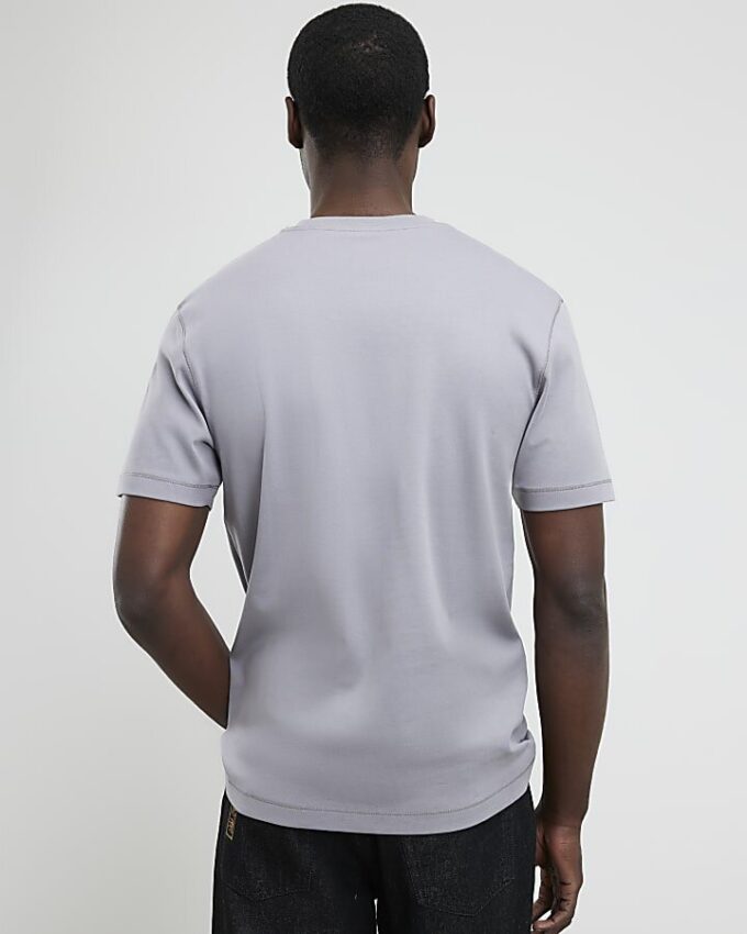 Grå slim fit-T-shirt