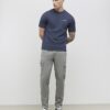 Grå Slim Fit Textured Ame Saint T-shirt