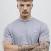 Grå Slim Fit Textured T-shirt