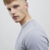 Grå Slim Fit Textured T-shirt