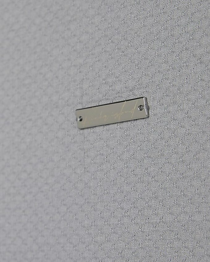 Grå Slim Fit Textured T-shirt