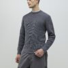 Grå slim fit-tröja i våffelstickat
