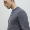 Grå slim fit-tröja i våffelstickat