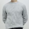 Grå slim fit-tröja i våffelstickat