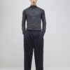 Grå slim fit-tröja med halv dragkedja