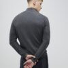 Grå slim fit-tröja med halv dragkedja