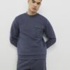 Grå slim fit-tröja med nylonficka