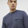 Grå slim fit-tröja med nylonficka