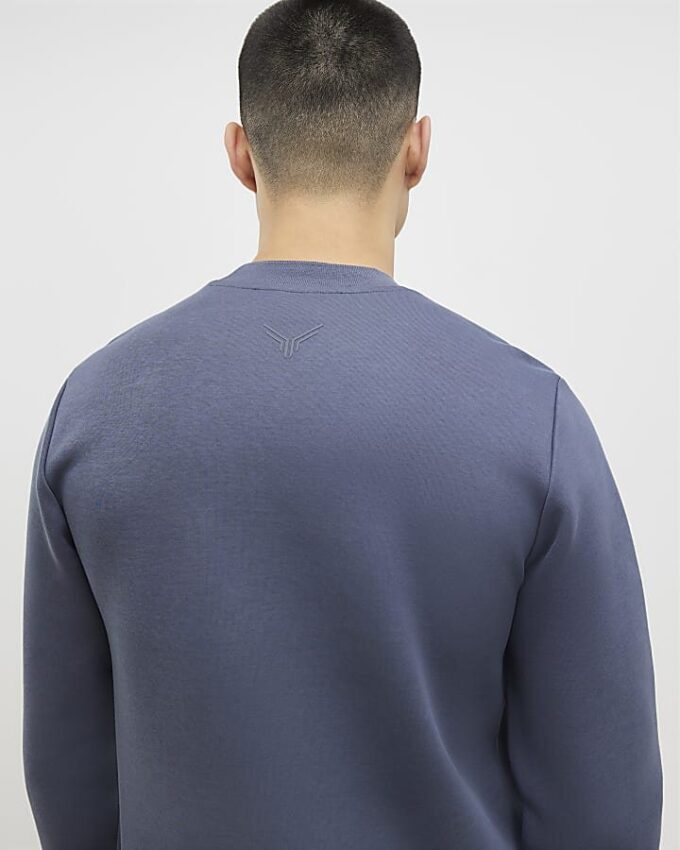 Grå slim fit-tröja med nylonficka