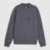 Grå slim fit-tröja med nylonficka