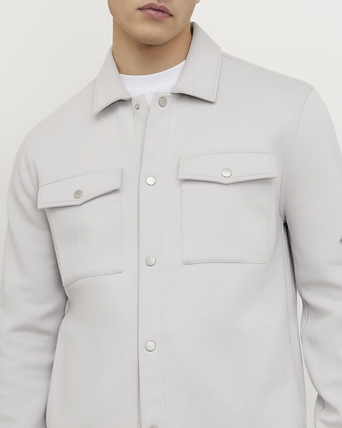 Grå slim fit-överkjol Grå slim fit-överkjol