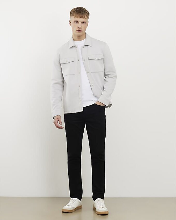 Grå slim fit-överkjol Grå slim fit-överkjol