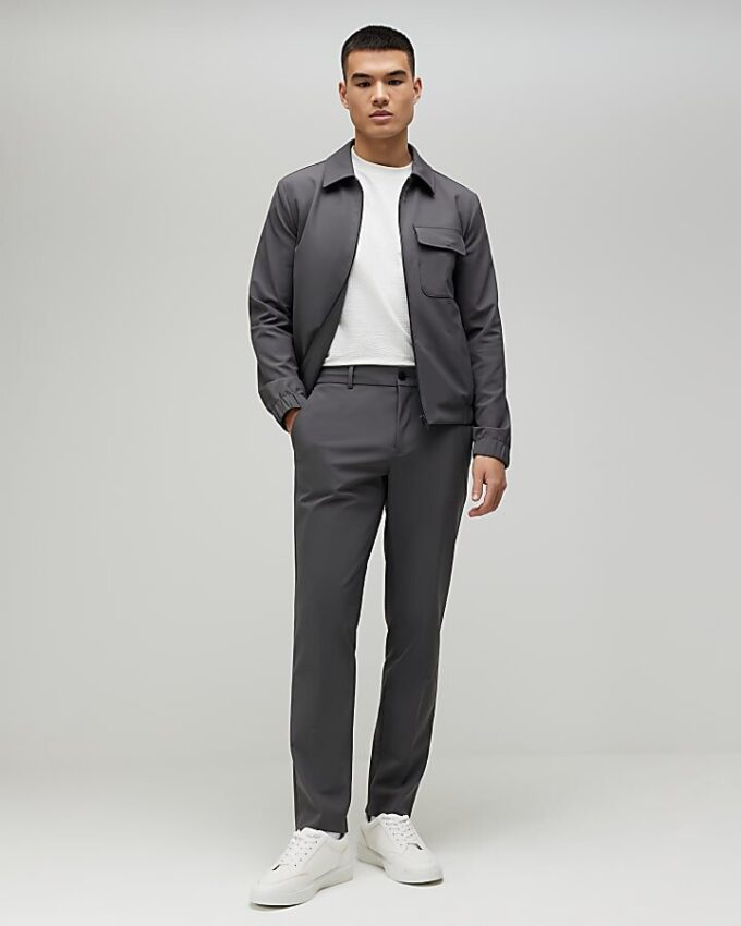 Gråa skinny fit-byxor Gråa skinny fit-byxor