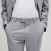 Gråa slim fit-kostymbyxor med struktur