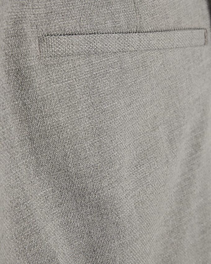 Gråa slim fit-kostymbyxor med struktur