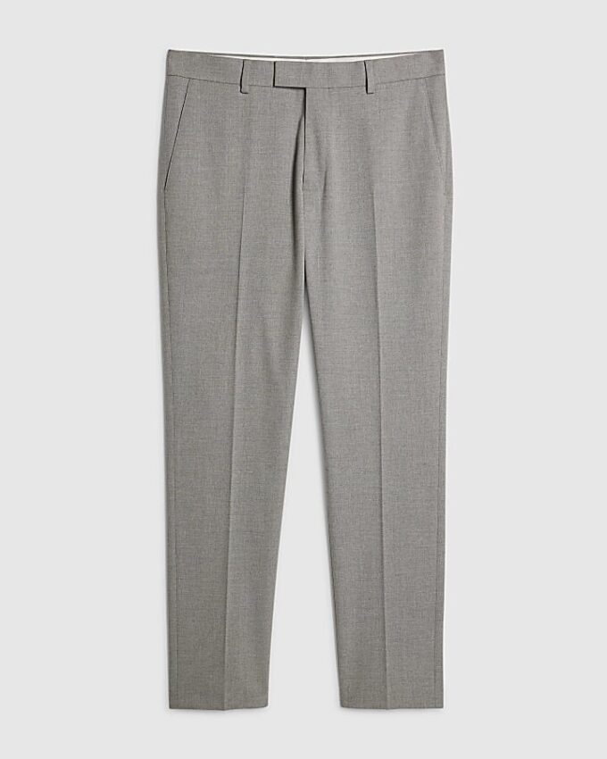 Gråa slim fit-kostymbyxor med struktur