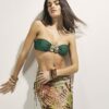 Grön bandeau-bikinitopp med metallbeslag