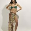 Grön bandeau-bikinitopp med metallbeslag