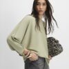 Grön långärmad batwing-top