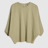 Grön långärmad batwing-top