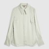 Grön långärmad slim fit-skjorta i satin