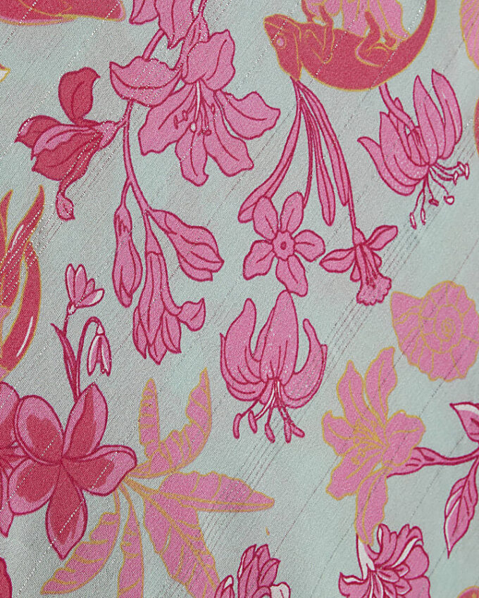 Grön maxikjol med blommönster