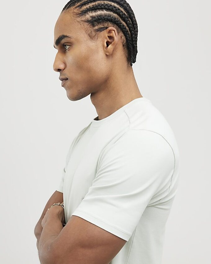 Grön muskelfit-T-shirt