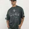 Grön oversized mesh-T-shirt med 7th Division-tryck
