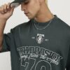 Grön oversized mesh-T-shirt med 7th Division-tryck