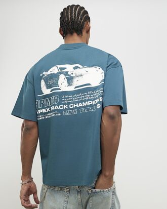 Grön oversized racing-T-shirt