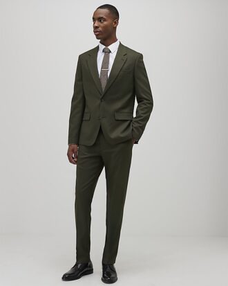 Grön slim fit-kostymjacka med struktur
