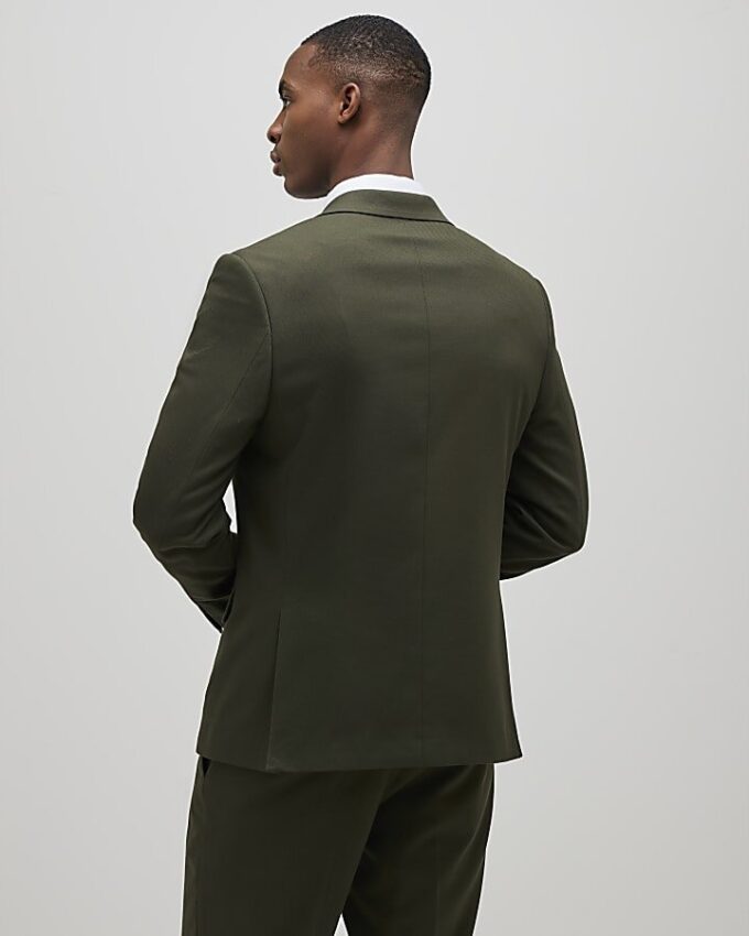 Grön slim fit-kostymjacka med struktur Grön slim fit-kostymjacka med struktur