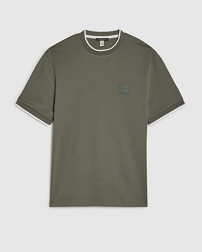 Grön slim fit MCMXII Badge T-shirt