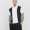 Grön slim fit-polotröja med färgblockerade ränder Grön slim fit-polotröja med färgblockerade ränder