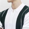 Grön slim fit-polotröja med färgblockerade ränder Grön slim fit-polotröja med färgblockerade ränder